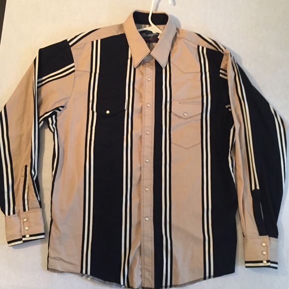 Wrangler Other - Wrangler Western Shirt Men's XL Striped Pearl Snap